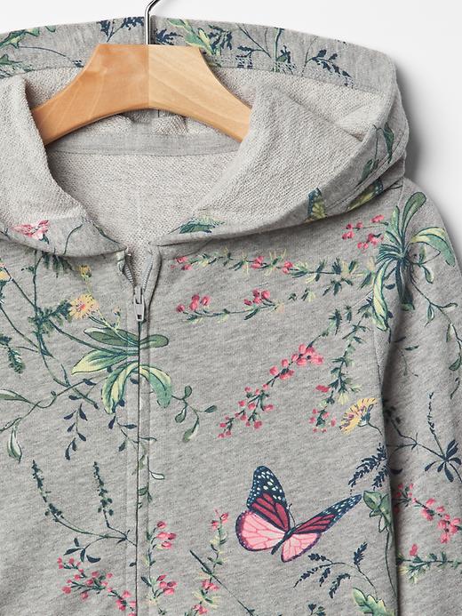 2 of 8 showing, with the color grey heather of product Printed zip hoodie