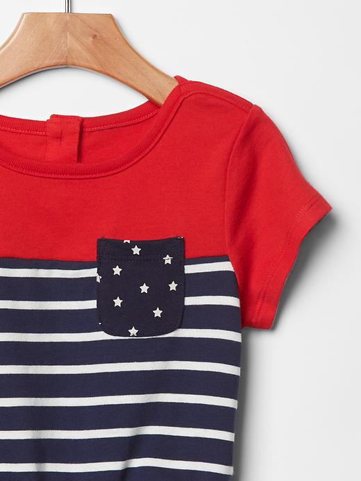2 of 8 showing, with the color pure red of product Stars & stripes romper