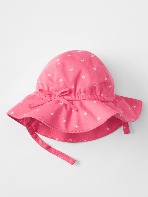 1 of 8 showing, with the color pink pop neon of product Mini crown sun hat