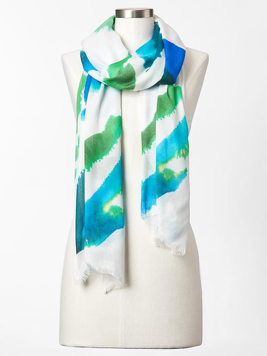 1 of 8 showing, with the color sea blue of product Watercolor scarf