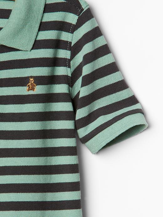 2 of 8 showing, with the color ashbury green of product Stripe pique polo