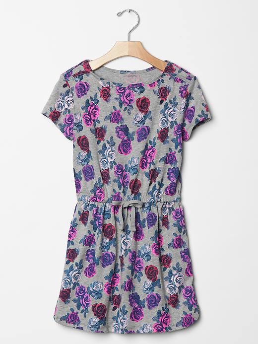 1 of 8 showing, with the color grey heather of product Printed boatneck t-shirt dress