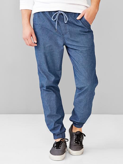 1 of 8 showing, with the color navy of product End-on-end joggers