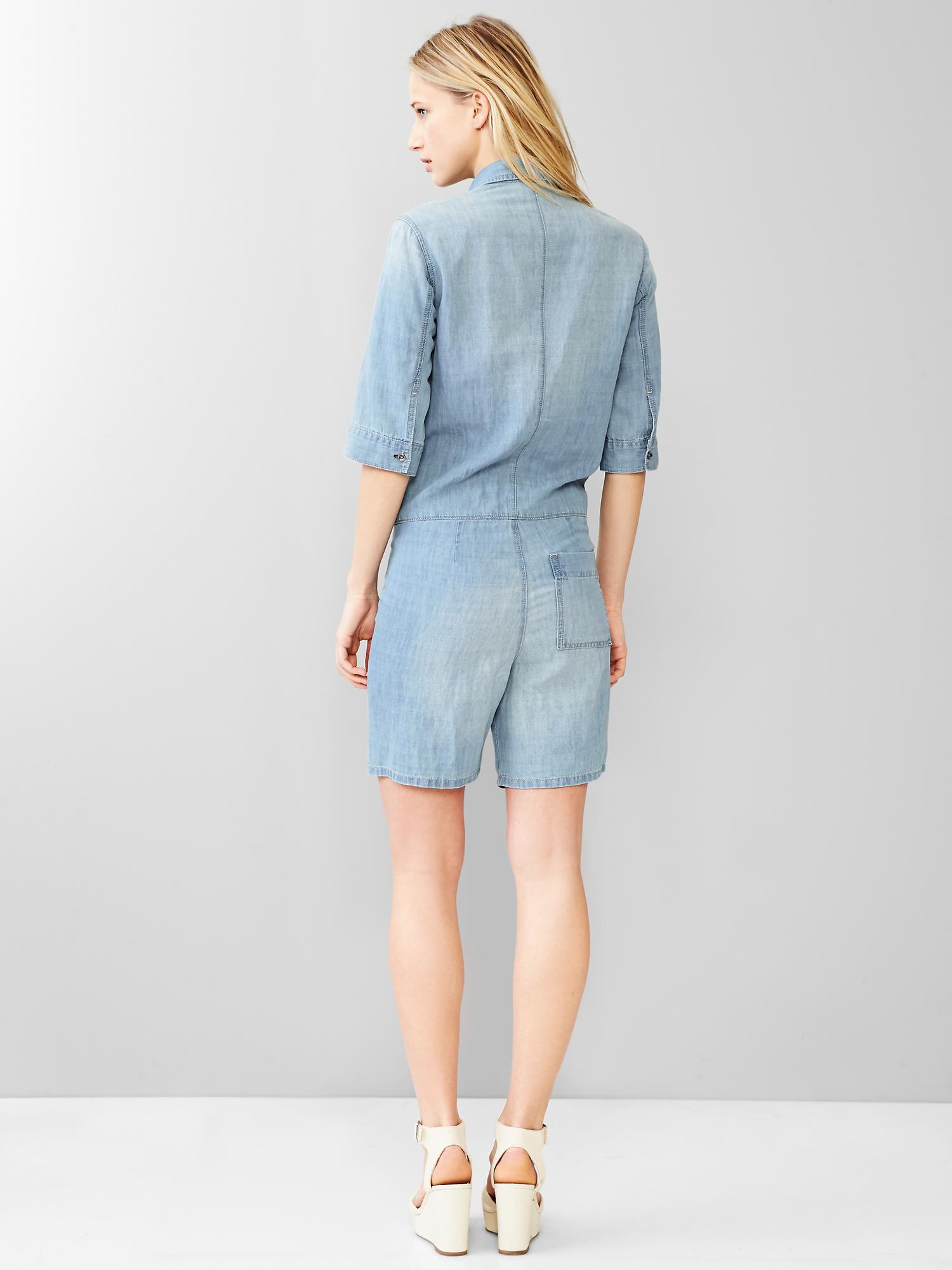 Женские комбинезоны Gap 1969 linen denim romper — фото 2