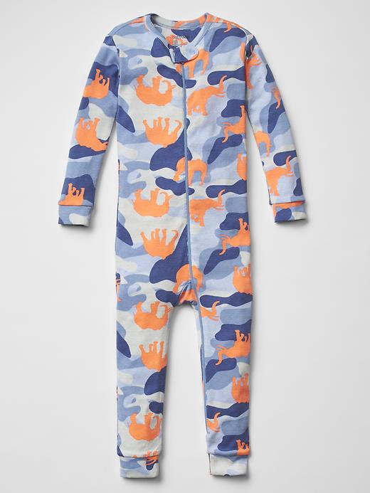 1 of 8 showing, with the color opal of product Animal camo sleep one-piece