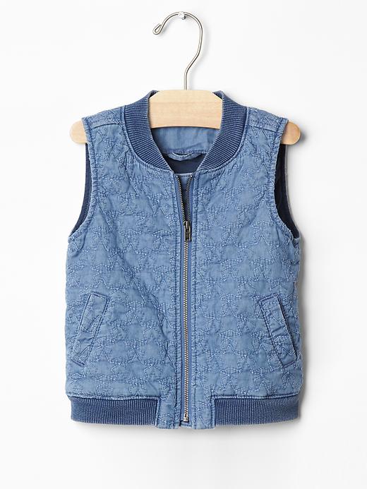 1 of 8 showing, with the color denim of product Embroidered star denim vest
