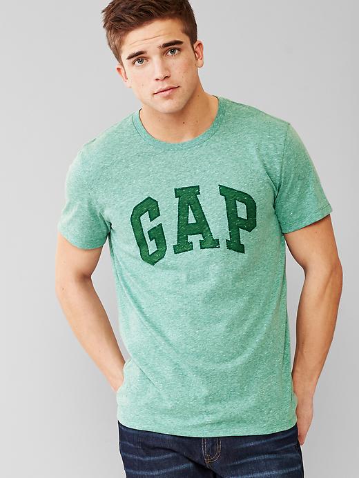 1 of 8 showing, with the color green heather of product Tri-blend arch logo t-shirt
