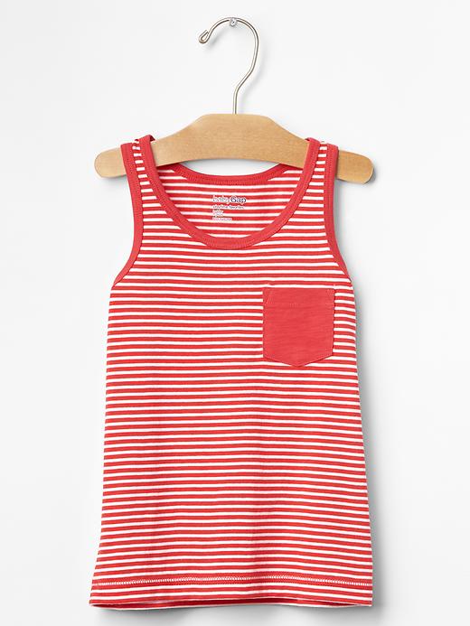 1 of 8 showing, with the color red of product Feeder stripe pocket tank