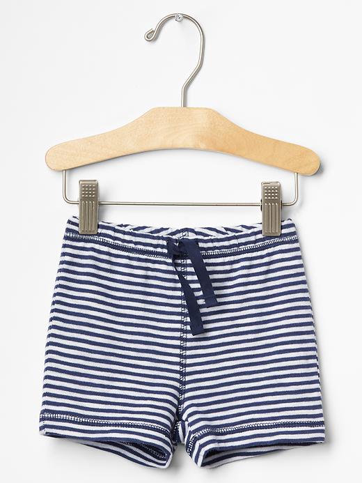1 of 8 showing, with the color blue track of product Stripe knit shorts