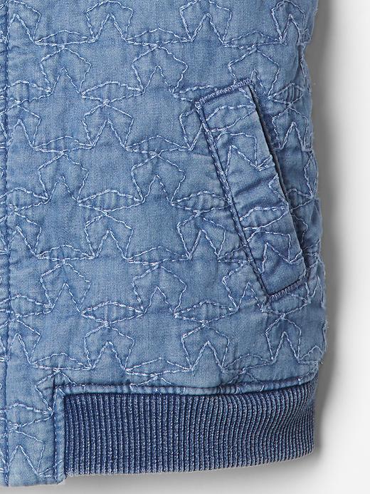 2 of 8 showing, with the color denim of product Embroidered star denim vest