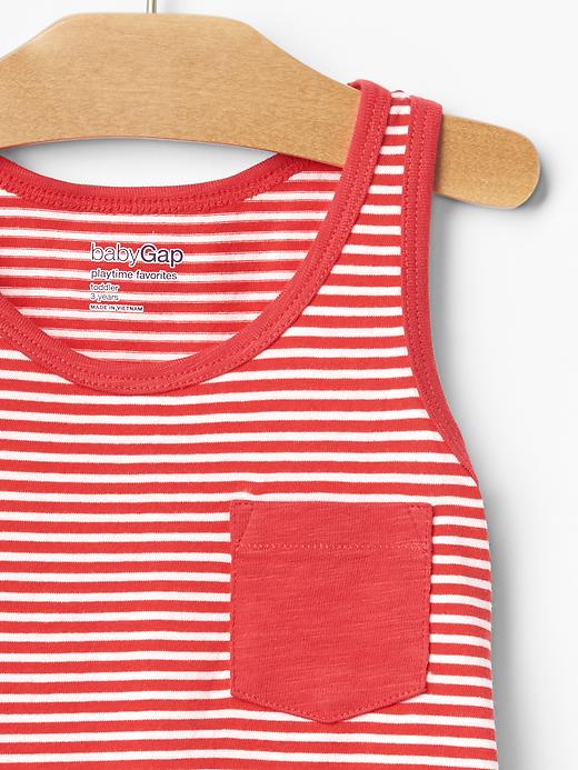 2 of 8 showing, with the color red of product Feeder stripe pocket tank