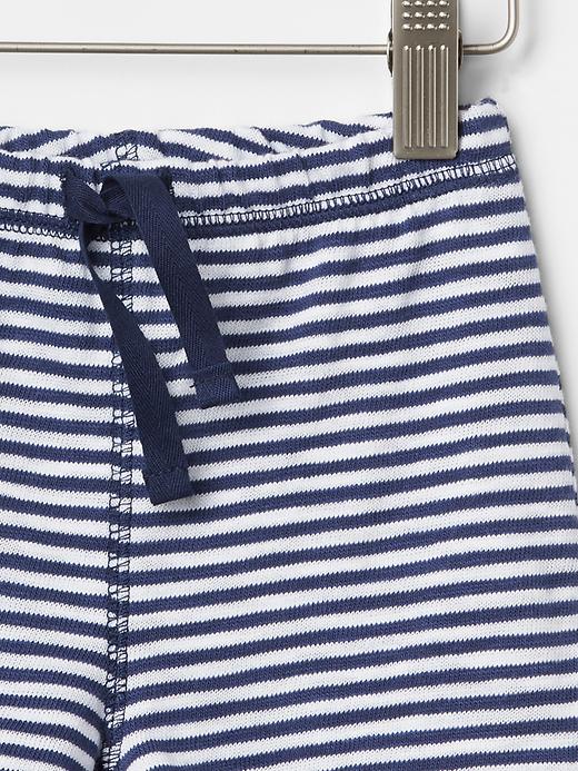 2 of 8 showing, with the color blue track of product Stripe knit shorts