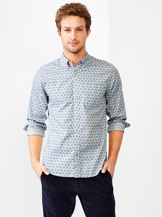 1 of 8 showing, with the color sandstorm of product Geo floral print shirt