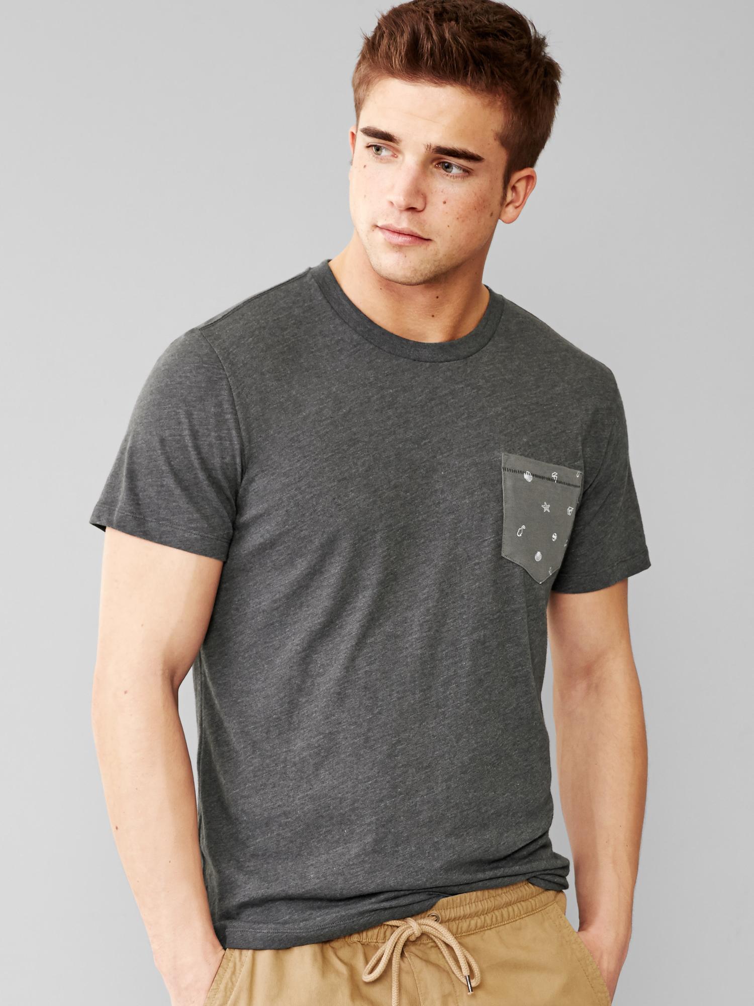 Tri-blend print pocket t-shirt | Gap