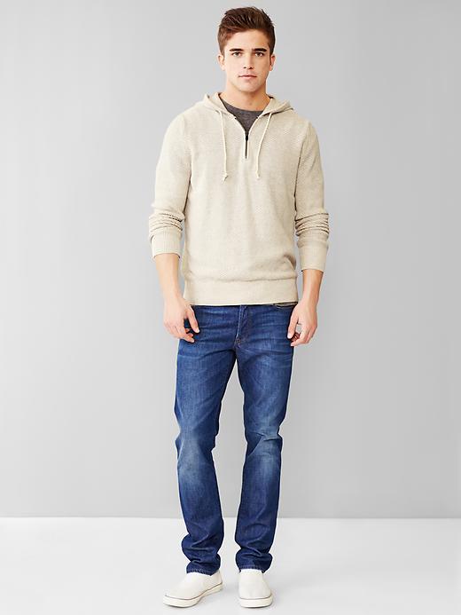 2 of 8 showing, with the color cream heather of product Linen-cotton sweater hoodie