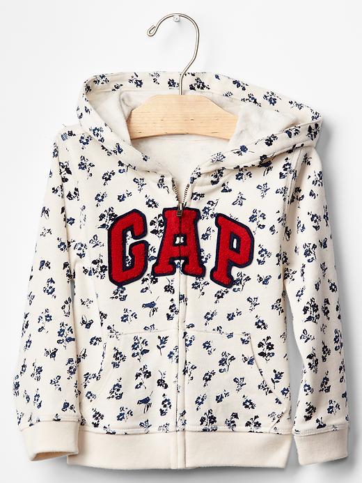 1 of 8 showing, with the color snow cap of product Floral logo zip hoodie