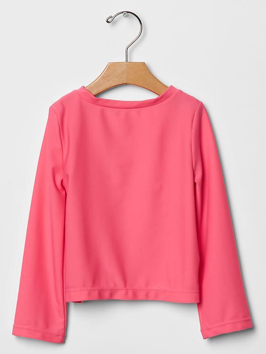2 of 8 showing, with the color coral of product Solid zip rashguard
