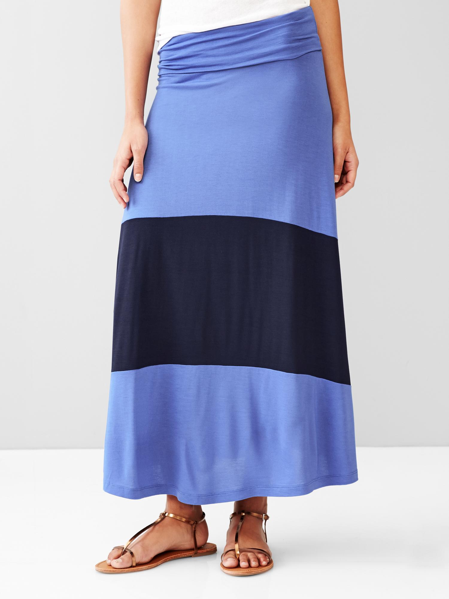 Женские юбки Gap Single-stripe foldover maxi skirt
