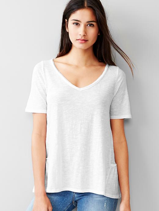 1 of 8 showing, with the color white of product Peplum slub tee