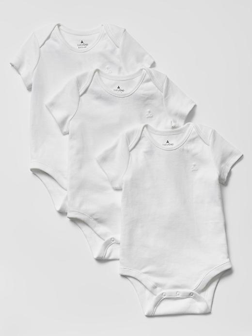 1 of 8 showing, with the color white of product Favorite short-sleeve bodysuit (3-pack)
