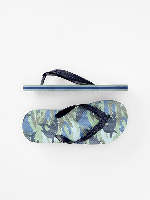 1 of 8 showing, with the color crayon true indigo of product Graphic flip flops