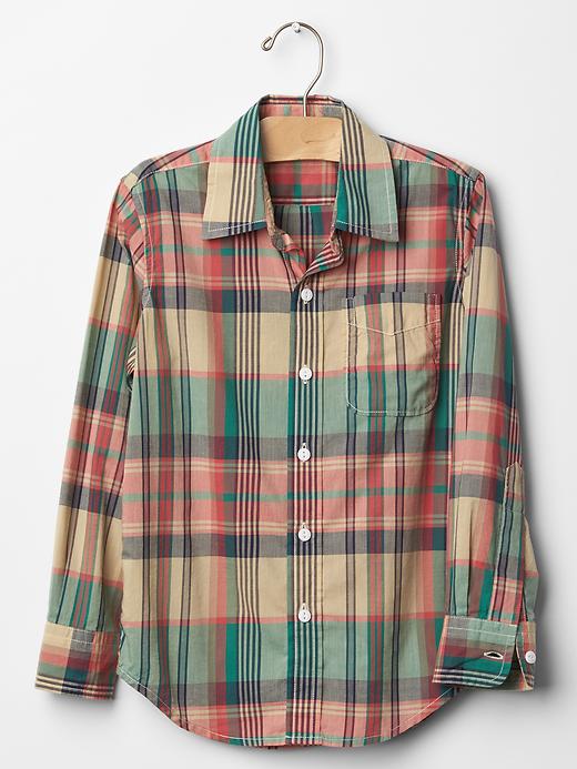 1 of 8 showing, with the color pink plaid of product Plaid shirt
