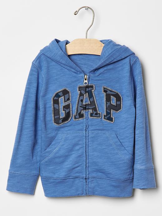 1 of 8 showing, with the color cabana blue of product Printed logo zip hoodie