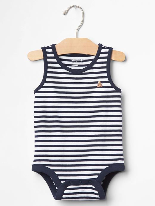 1 of 8 showing, with the color navy stripe of product Tank bodysuit