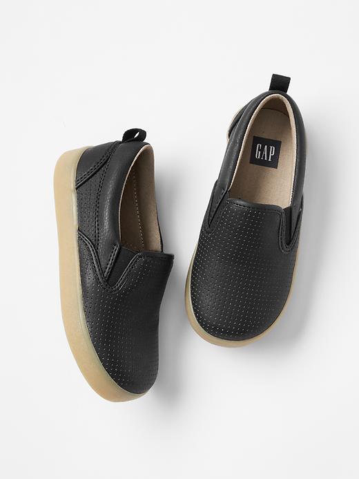 1 of 8 showing, with the color soft black of product Perforated slip-on sneakers