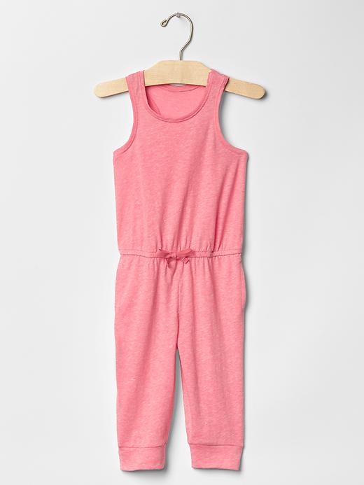 1 of 8 showing, with the color CORAL of product Tri-blend racerback jumpsuit