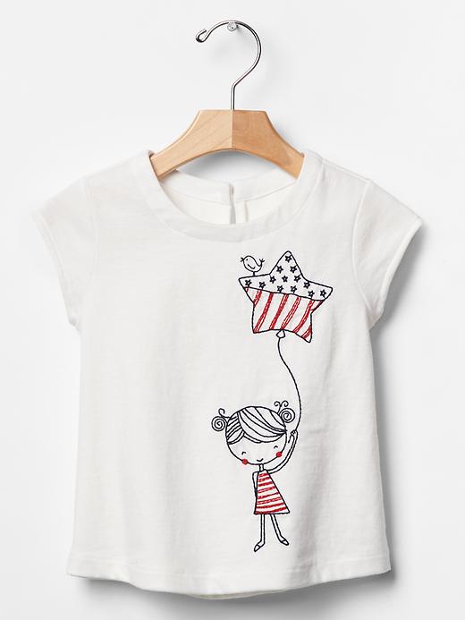 1 of 8 showing, with the color new off white of product Embroidered americana graphic tee
