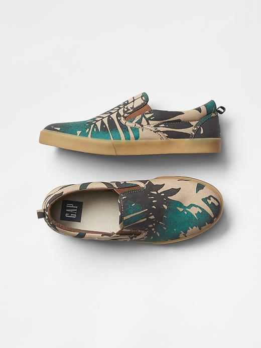 1 of 8 showing, with the color khaki of product Printed slip-on sneakers