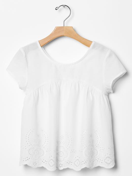1 of 8 showing, with the color white of product Eyelet scoopback top
