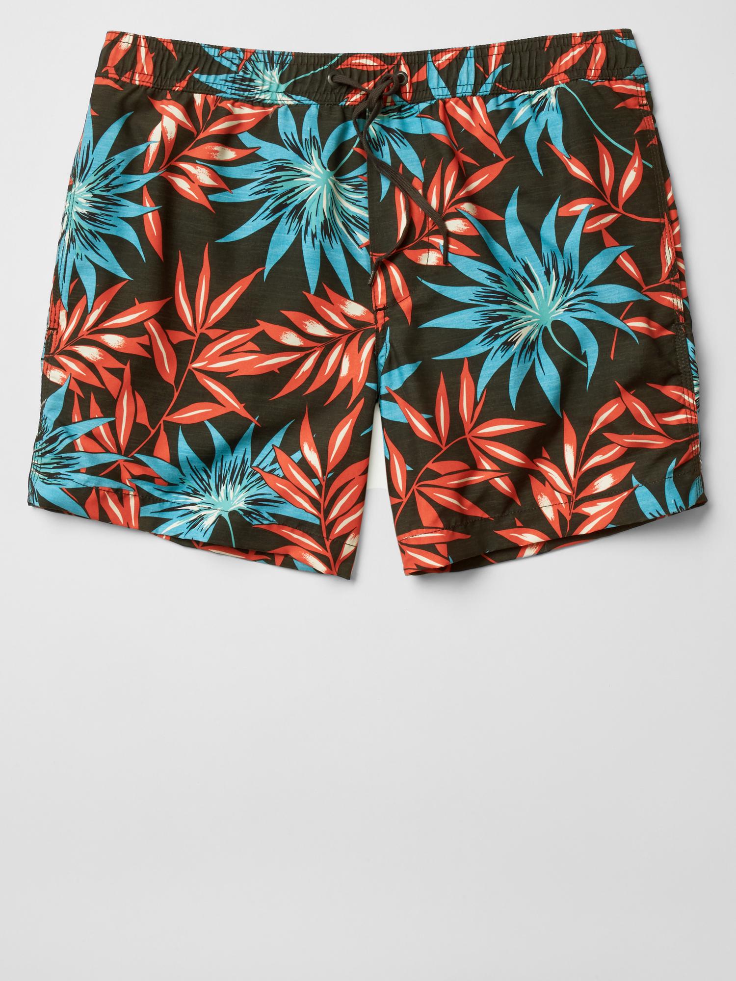 Floral hybrid swim trunks (5") Gap