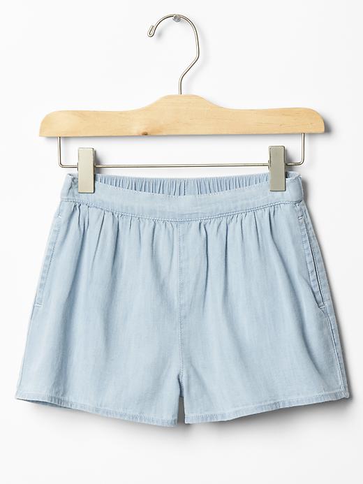 1 of 8 showing, with the color light chambray of product Kids Chambray Shorts