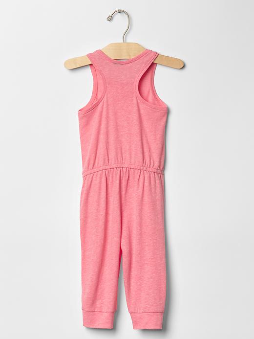 2 of 8 showing, with the color CORAL of product Tri-blend racerback jumpsuit