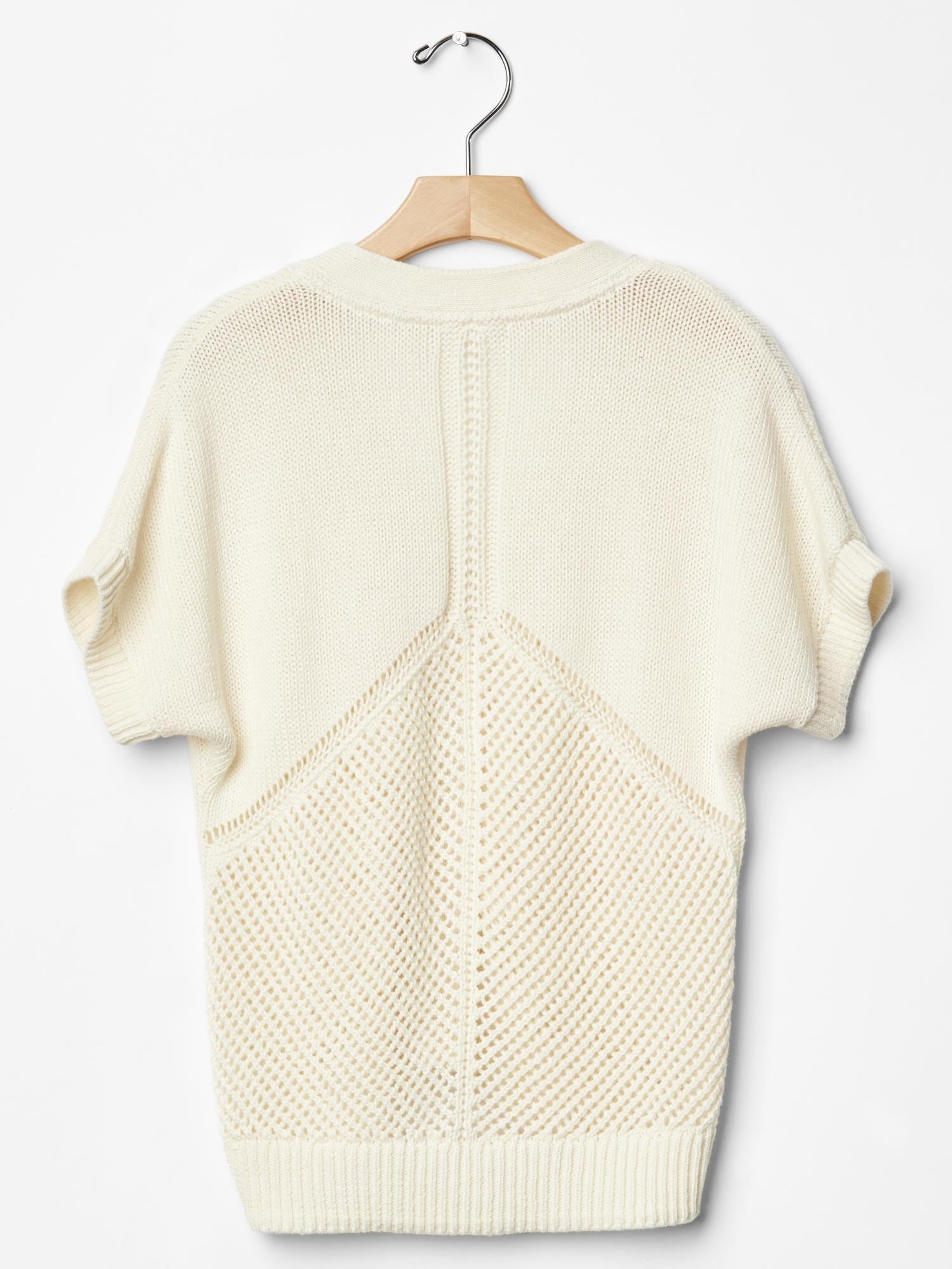 Pointelle widesleeve cardigan Gap