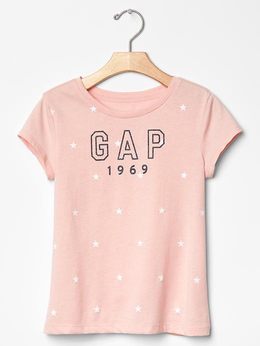 1 of 8 showing, with the color icy pink of product Glitter star logo tee