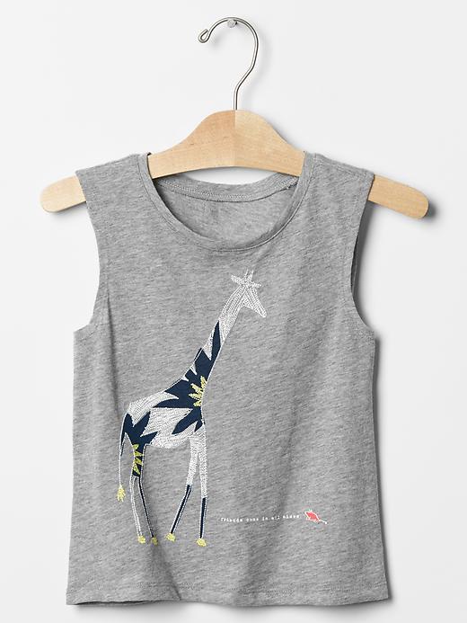 1 of 8 showing, with the color grey heather of product Embroidered graphic tank
