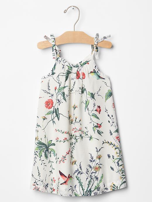 1 of 8 showing, with the color snow cap of product Floral tie-tank dress