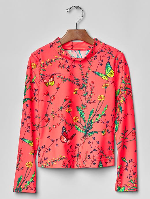 1 of 8 showing, with the color neon coral of product Printed rashguard
