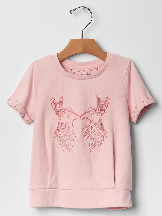 1 of 8 showing, with the color icy pink of product Embroidered double-knit tee