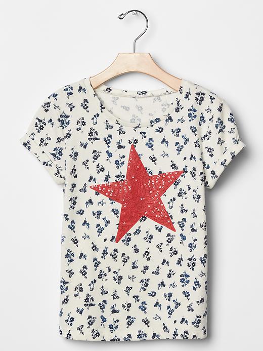 1 of 8 showing, with the color snow cap of product Embellished americana graphic tee