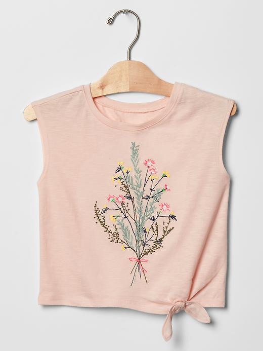 1 of 8 showing, with the color silk powder of product Embroidered graphic knot tee