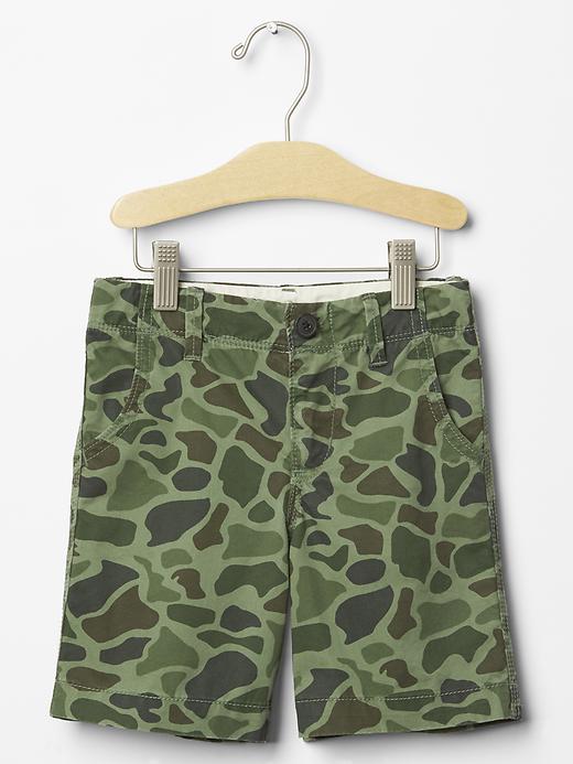 1 of 8 showing, with the color marsh of product Printed flat front shorts
