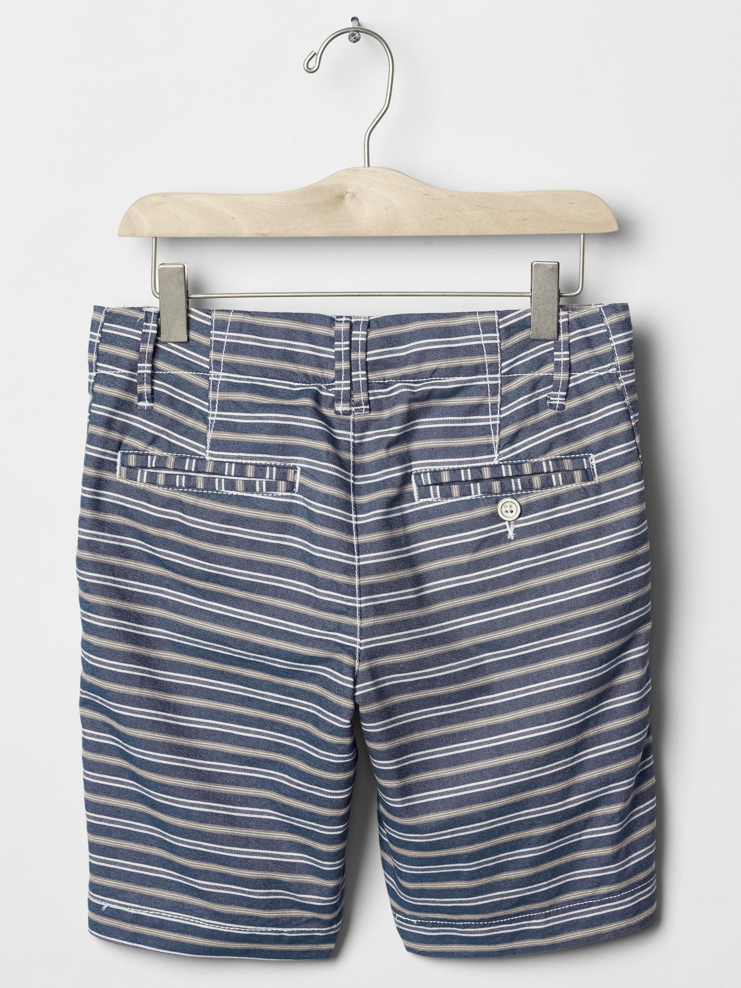 Stripe oxford flat front shorts Gap