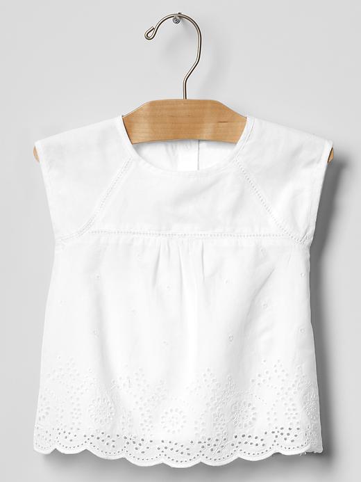 1 of 8 showing, with the color optic white of product Scallop eyelet top