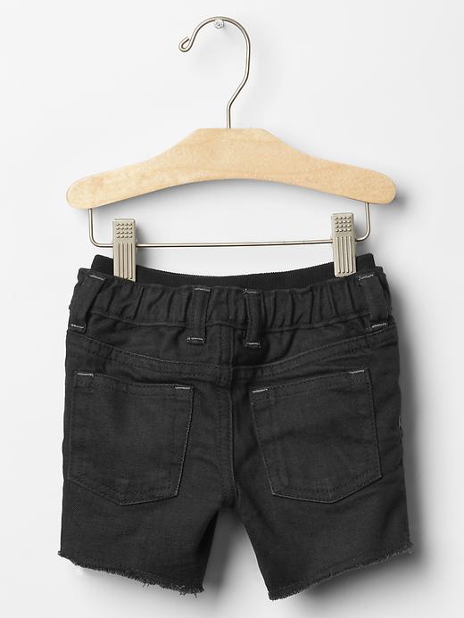 2 of 8 showing, with the color black denim of product Pull-on cut-off shorts