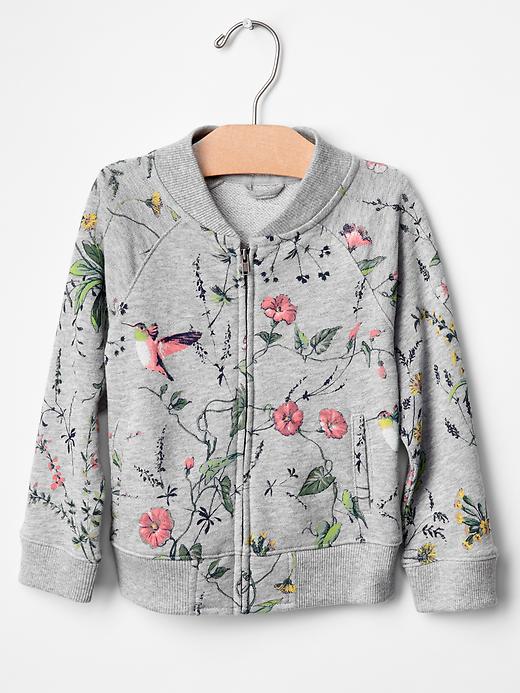 1 of 8 showing, with the color heather grey of product Hummingbird bomber jacket