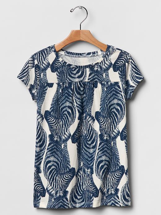 1 of 8 showing, with the color zebra print of product Tunic tee